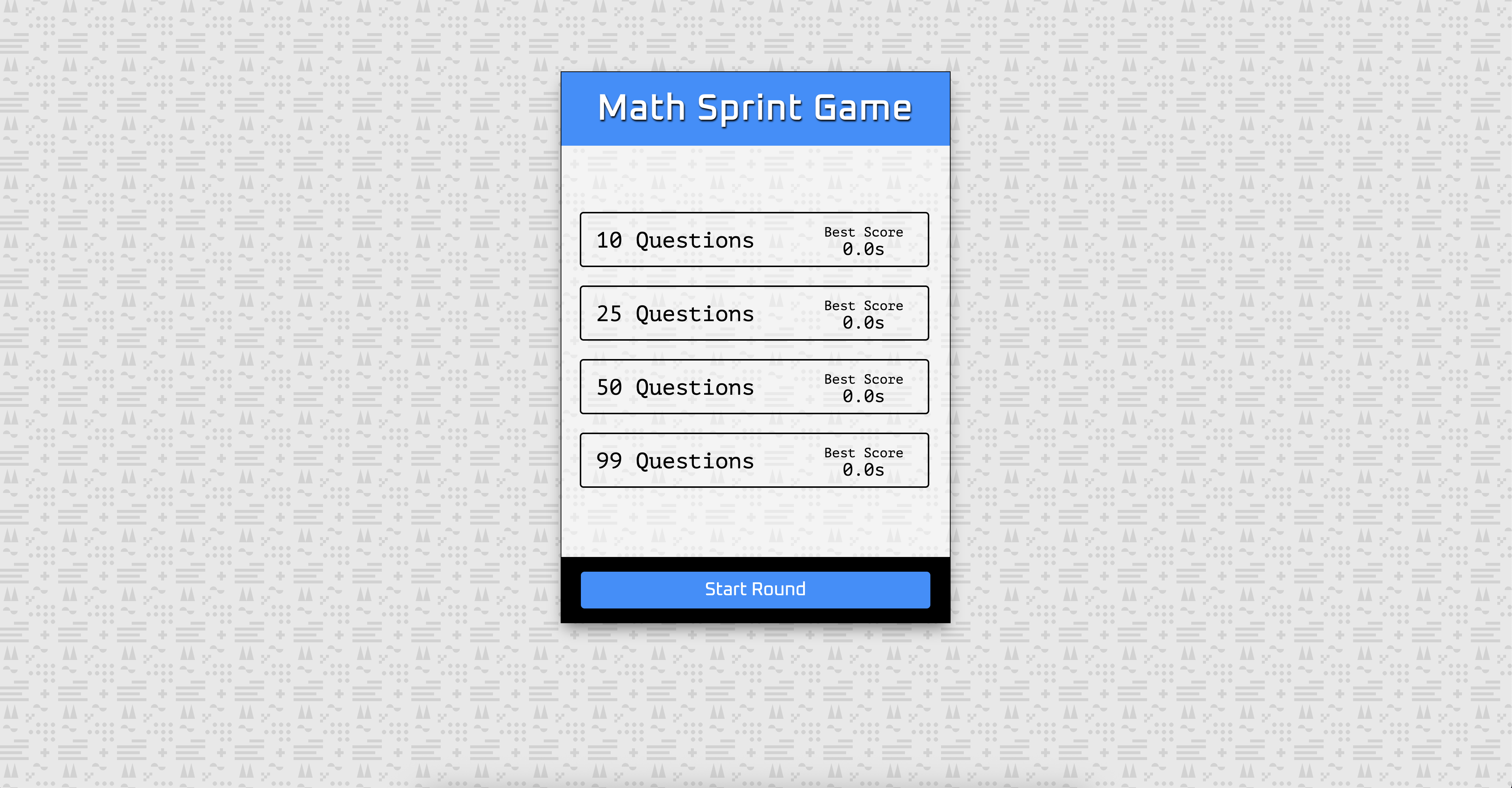 Math Sprint Game Project